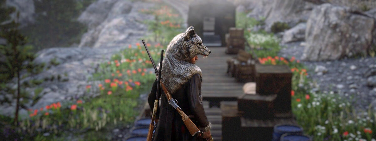 An edit of a screenshot featuring a good friend in RDR2